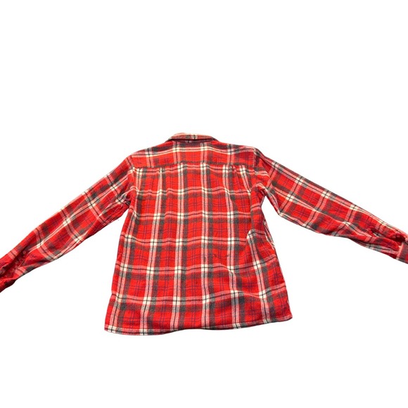 1960s Plaid Checked Loop Collar Button Up Shirt Long Sleeve / Men’s S/M * - Picture 3 of 4